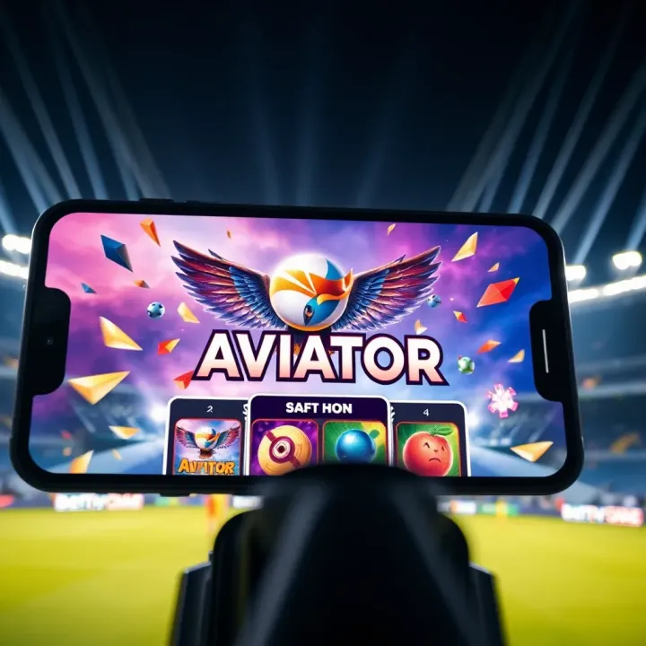Aviator Game Interface on Bet9ja App Bet9ja app interface displaying Aviator game with colorful graphics and gameplay elements