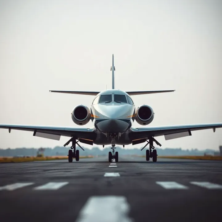 Modern aircraft taxiing on runway under clear skies at Nigerian airport