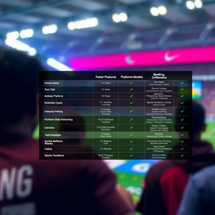 Comparison chart showing features of top Nigerian sports betting platforms
