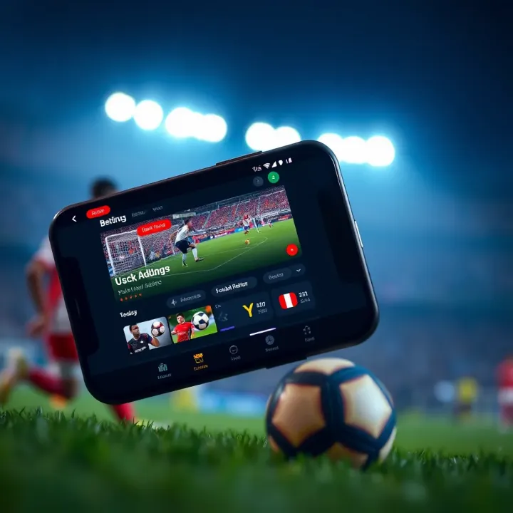 Mobile phone screen showing football betting options on a user-friendly interface