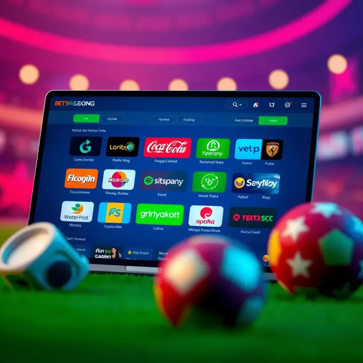 Colorful icons representing various online betting and casino platforms in Nigeria