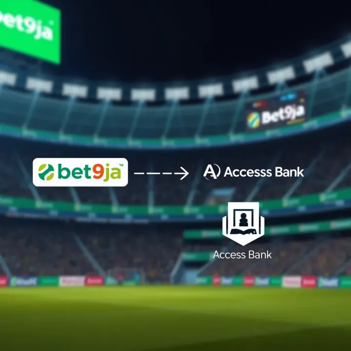 Diagram showing the connection between Bet9ja platform and Access Bank for secure betting transactions