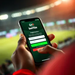 User filling out registration form on Bet9ja mobile app