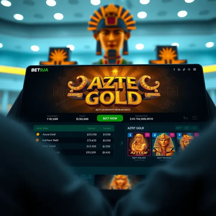 Bet9ja interface showing Aztec Gold slot game with betting options in Nigerian naira