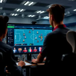 Detailed tactical analysis of La Liga football match strategies on a digital screen