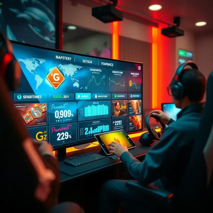 Overview of game interface with performance statistics and responsible play reminders