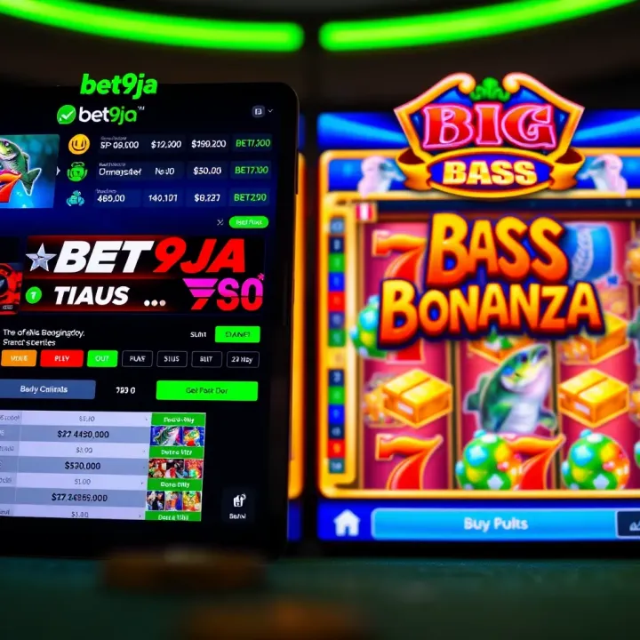 Comparison of Bet9ja sportsbook interface with Big Bass Bonanza slot game screen