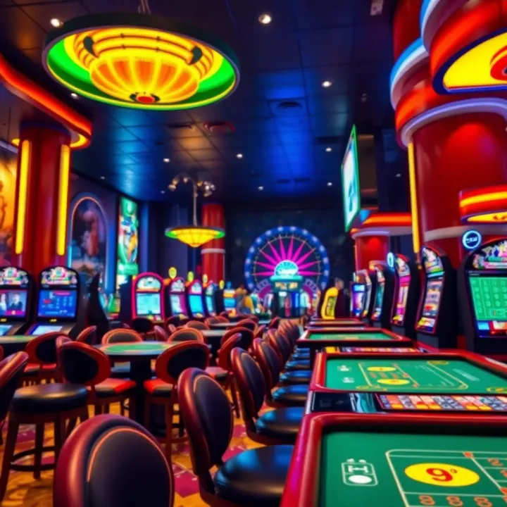 Casino interior with gaming tables and vibrant lighting in Abuja
