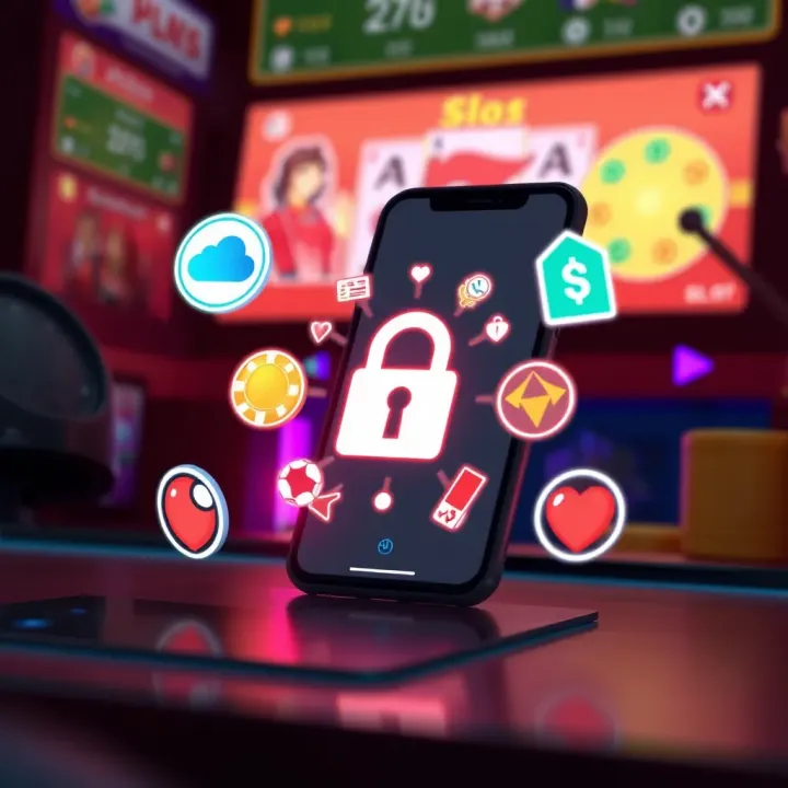 Secure online payment icons with a smartphone and a lock symbol representing safe transactions