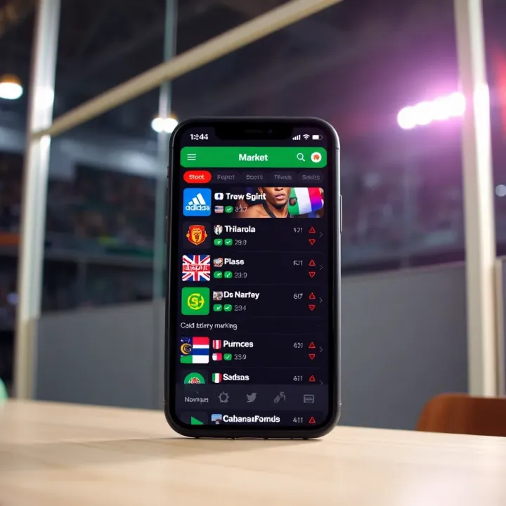 Mobile phone displaying a sports betting app with various market options