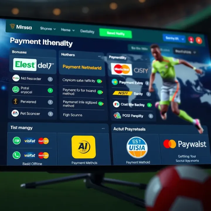 Illustration of multiple payment methods and bonuses available on betting websites