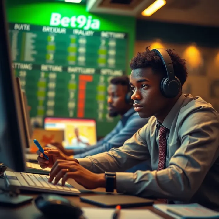 Visual representation of a successful Bet9ja agent managing betting activities