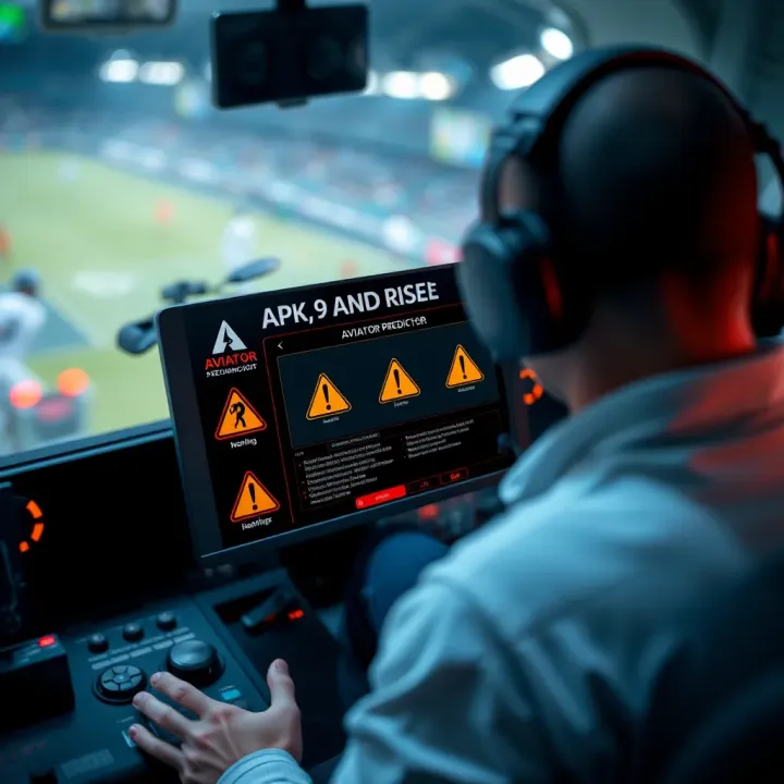 Graphic illustrating the concept of Aviator Predictor Hack APK with a digital interface and warning symbols