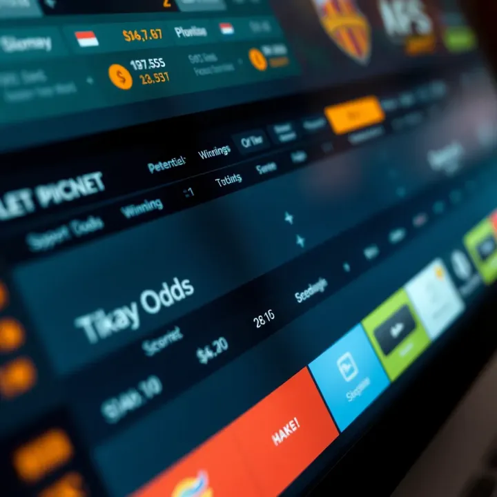Close-up of a sports betting interface highlighting potential winnings and odds